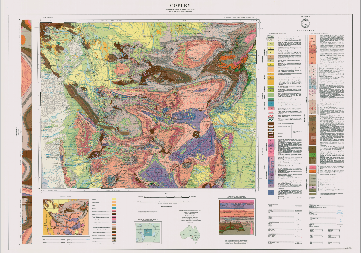 Copley 250K Sheet SH 54-09 Geological map - Map - SARIG catalogue