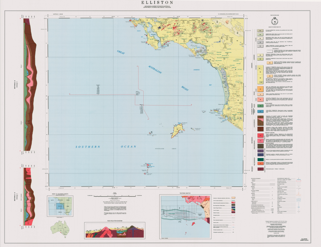 Elliston 250K Sheet SI 53-06 Geological map - Map - SARIG catalogue