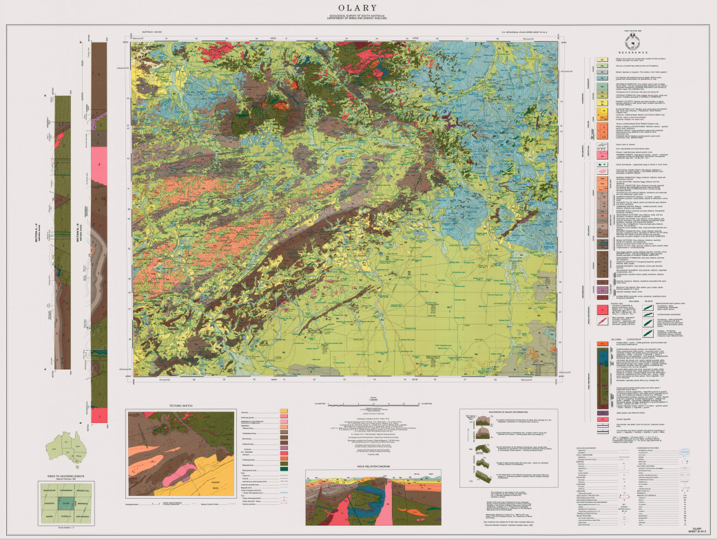 Olary 250K Sheet SI 54-02 Geological map - Map - SARIG catalogue