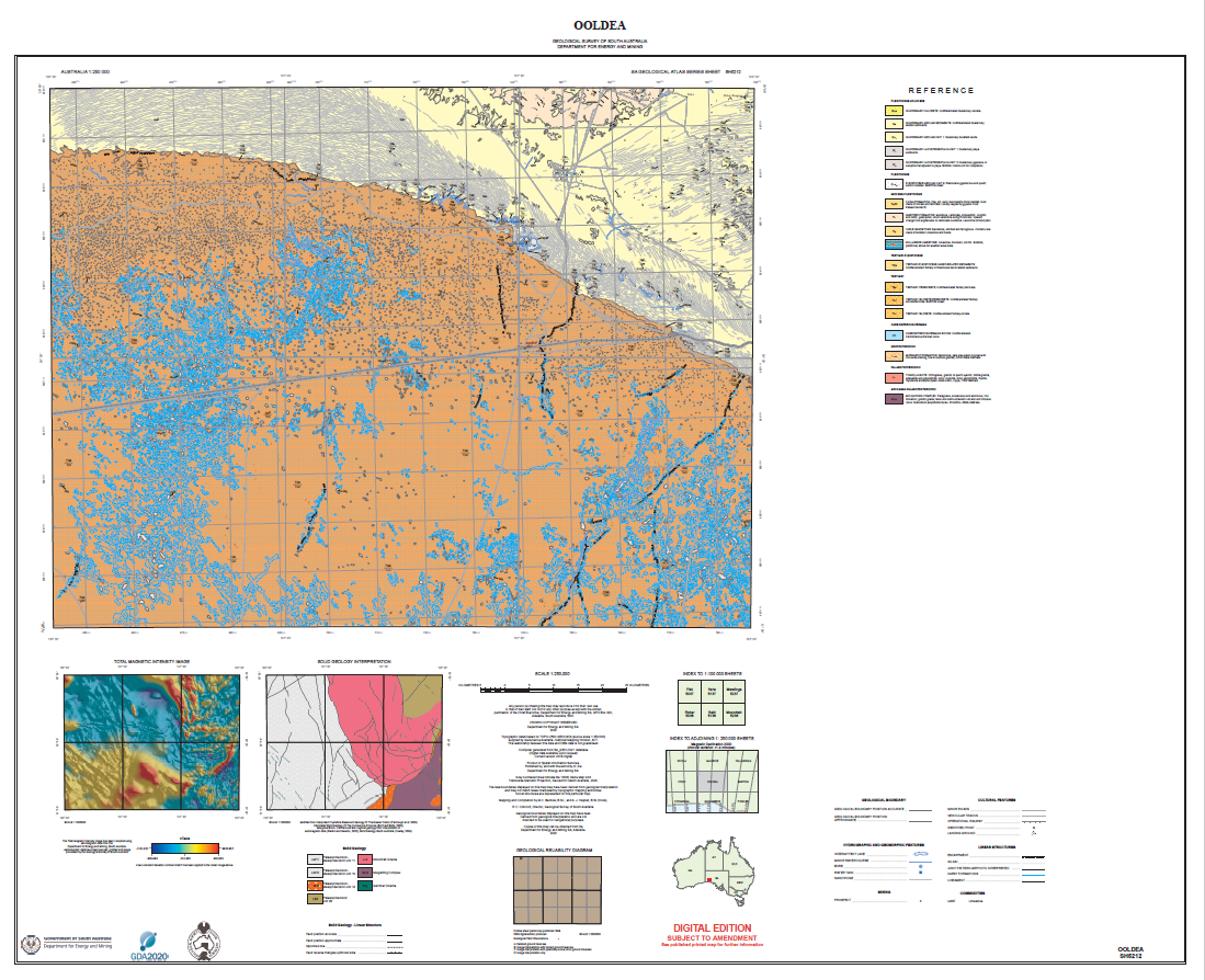 Ooldea 250K Sheet SH 52-12 Geological map (Digital Edition) - Map ...