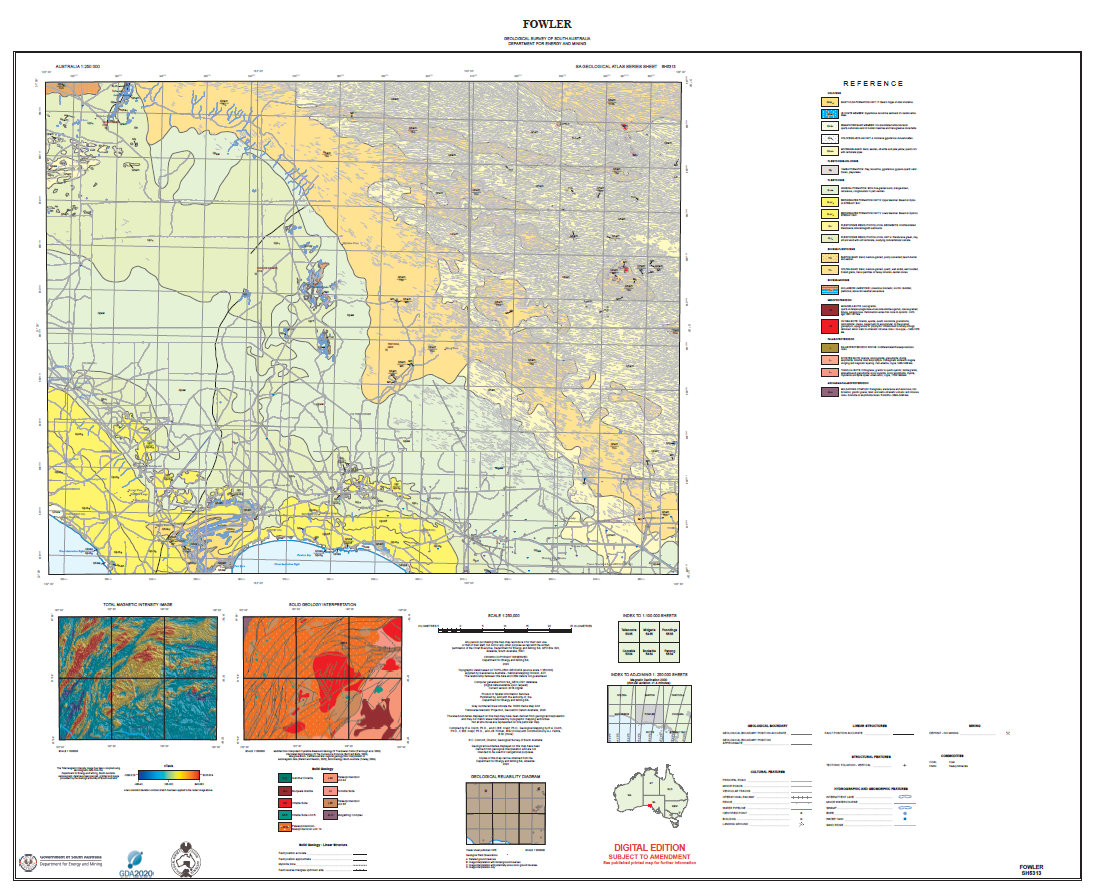 Fowler 250K Sheet SH 53-13 Geological map (Digital Edition) - Map ...