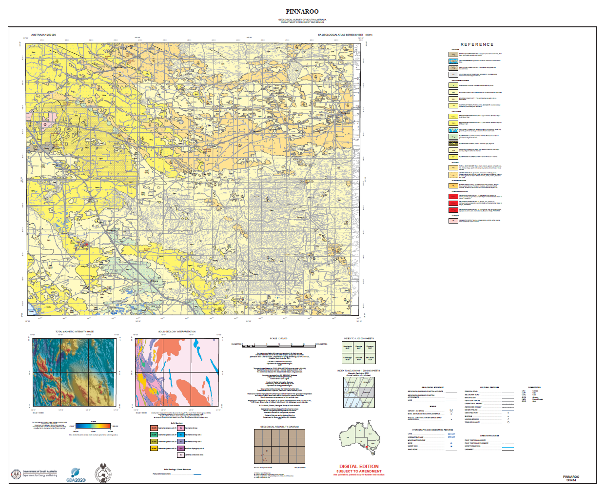 Pinnaroo 250K Sheet SI 54-14 Geological map (Digital Edition) - Map ...
